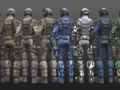ARMY SUIT Low-poly 3D model