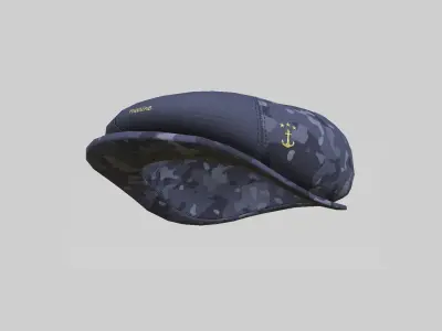 Newsboy Hat 05 Blue Camouflage - Character Fashion Design Low-poly 3D model