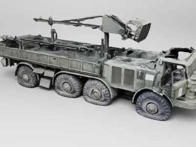 9T452 transporter-loader vehicle for Uragan Hurricane rockets 3D model