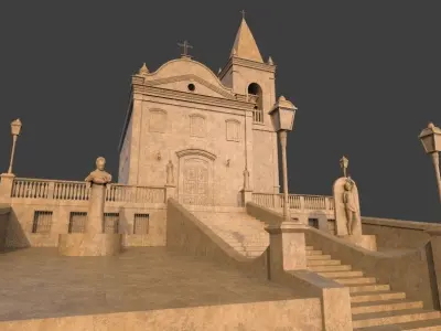 Church exterrior HIGH DETAIL 3D model