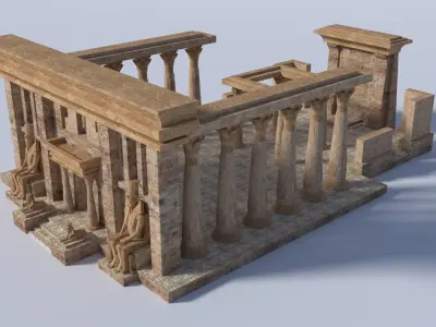 ancient egyptian pharaohs buildings Low-poly 3D model