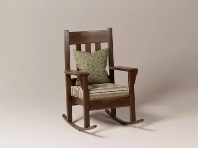 Vintage Cozy Rocking Chair Free 3D model
