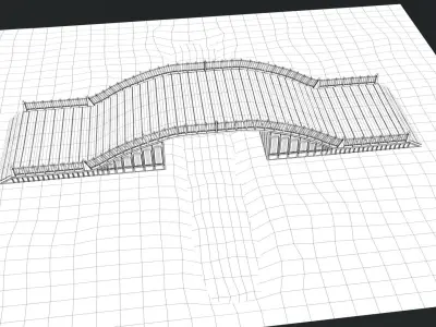 Old Wooden Bridge 3D model