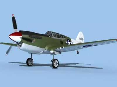 Curtiss P-40F Warhawk V03 USAAF 3D model