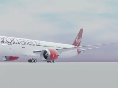 Virgin Atlantic Boeing 787-9 dreamliner  Low-poly 3D model