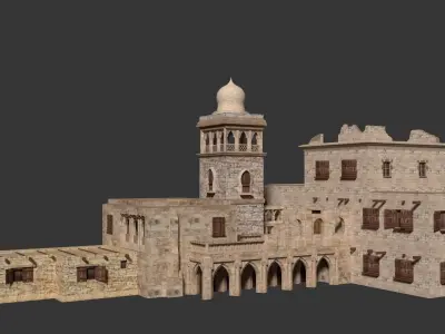 ancient arabian buildings Low-poly 3D model