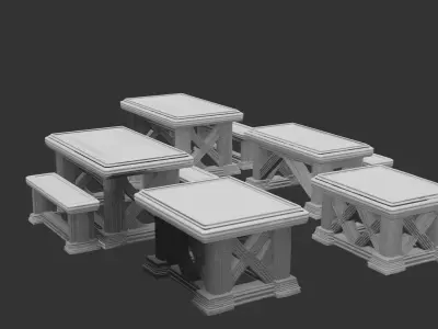 Fantasy tables for 3D print to wargaming 3D print model