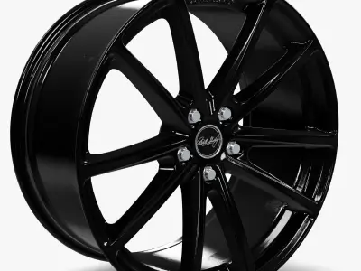 Carroll Shelby Wheel Company CS10 Wheel Gloss Black Mustang Low-poly 3D model