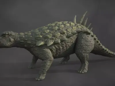 Acantholipan Gonzalezi Dinosaur - Nodosaurus family  Low-poly 3D model