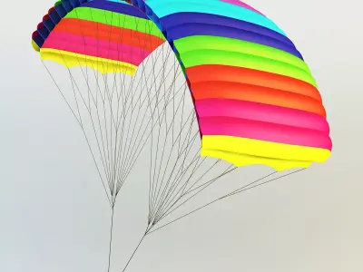 Paraglider v 1 Colorful Parachute 3D model