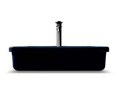 Modern Kitchen Sink 3D Model Stylized Black Basin with Faucet  Low-poly 3D model