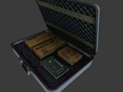 Briefcase with explosives Low-poly 3D model