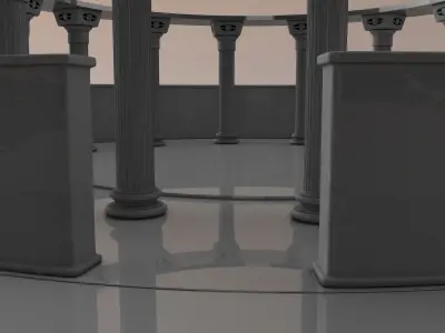 Temple circular pedestal 3D model