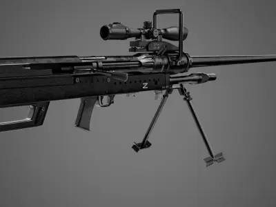 NTW-20 Anti-Materiel Rifle Low-poly 3D model