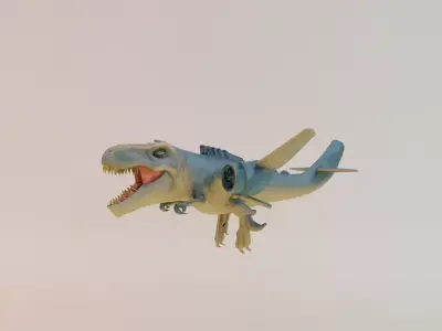 Nuclearo Dinossauro Italian brainrot Low Poly Character Low-poly 3D model