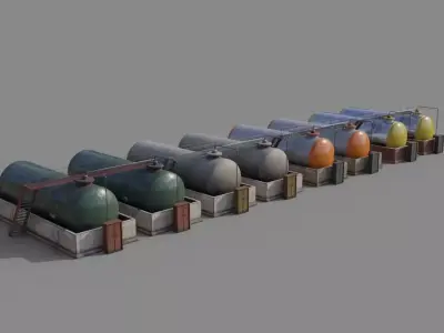 Diesel Refueling depot tank Free low-poly 3D model