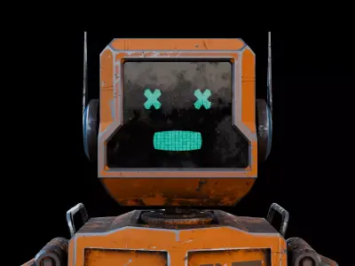 Monitor Bot Low-poly 3D model