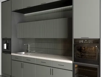  modern kitchen with 5 appliance kitchen Free 3D model