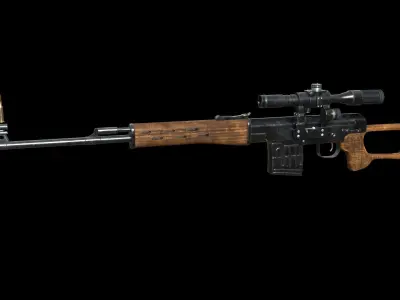 Sniper Rifle Dragunov Svd Low-poly 3D model