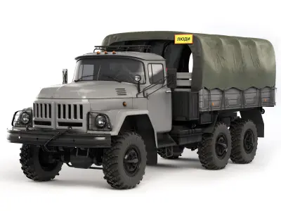 ZiL 131 tarpaulin body 1967 3D model