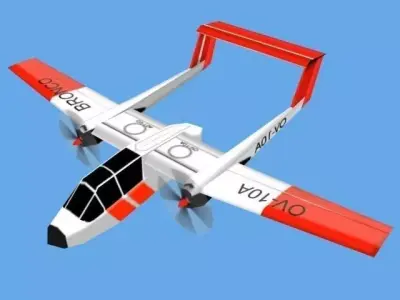 plane2 toy airplane flying 3D model