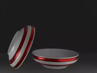 Ceramic Plates Set  High Poly 3D Model 3D model