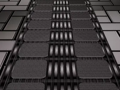 Futuristic Sci Fi Metallic Floor 3D model