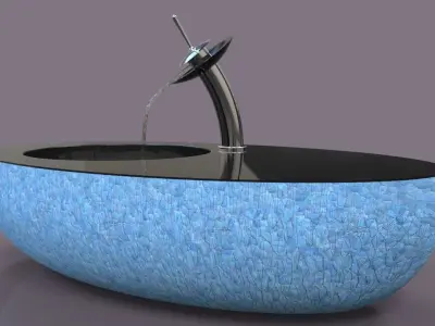 Stone modern sink Free 3D model
