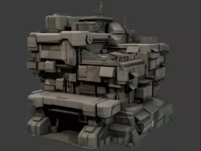 Dystopian Building 6 Low-poly 3D model