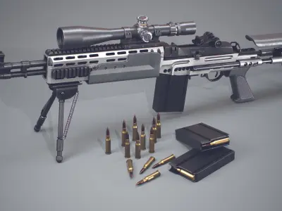 AAA MK14 Game Ready PBR Low-poly 3D model