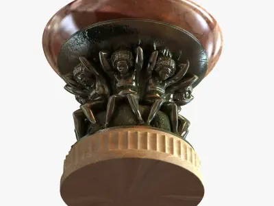 gustav gurschner tafelaufsatz - marble vase wih angels 3D model