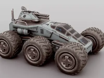 MILITARY VEHICLE M-100 Rigged 3D model