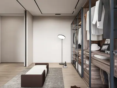 Dressing room  Wardrobe closet full Scene 3D model