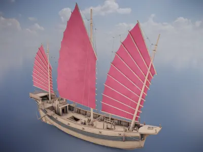 Junk Ship Low-poly 3D model