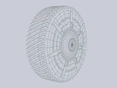 Scifi wheel Low-poly 3D model
