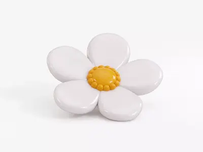 Bee Flower Low-poly 3D model