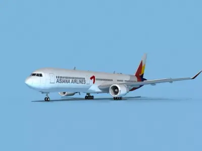 Boeing 767-400 Asiana 3D model