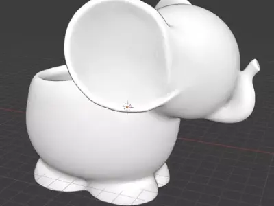 CUTE ELEPHANT PLANTER 3D print model