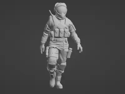 Realistic Sci-Fi Fighter Pilot Bust - Printable Sculpture 3D print model