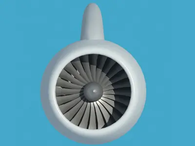 White Jet Engine 3D model