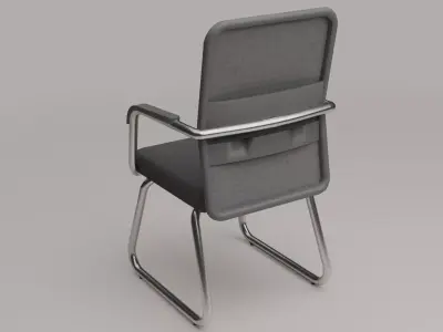 Black Office Chair Reception Chair Modern Office Furniture Free 3D model
