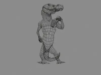 David Crocodile Statue 3D model