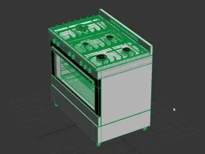 Omega 90 cm 9 Function Free Standing Oven 3D model