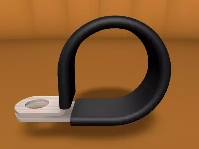 Steel clamp with rubber protection Low-poly 3D model