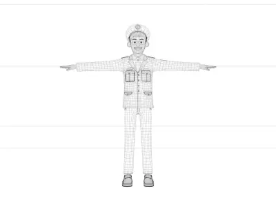 Airline Pilot captain Low-poly 3D model