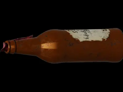 GAME READY MOLOTOV COCKTAIL PBR RIGGED Free low-poly 3D model