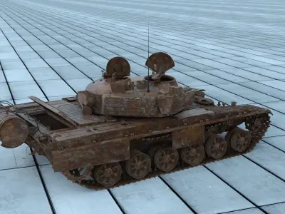 T72 wreck 3D model