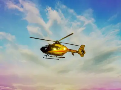 Helicopters helicopter flying in sky Low-poly 3D model