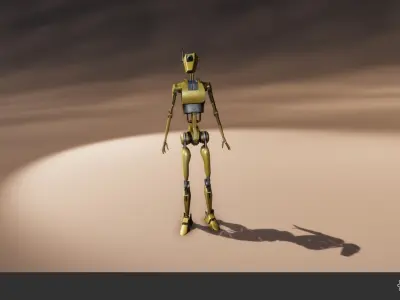 Droid Set Low-poly 3D model