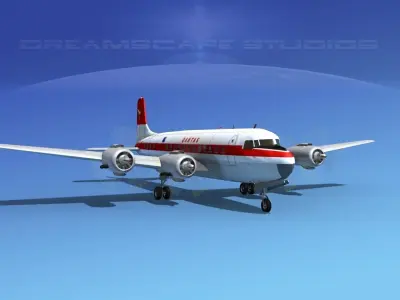 Douglas DC-6 Qantas 3D model